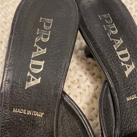 SOLD Vintage Prada Kitten Heel Mule Loafer Slip On Buckle - Picture 3 of 3